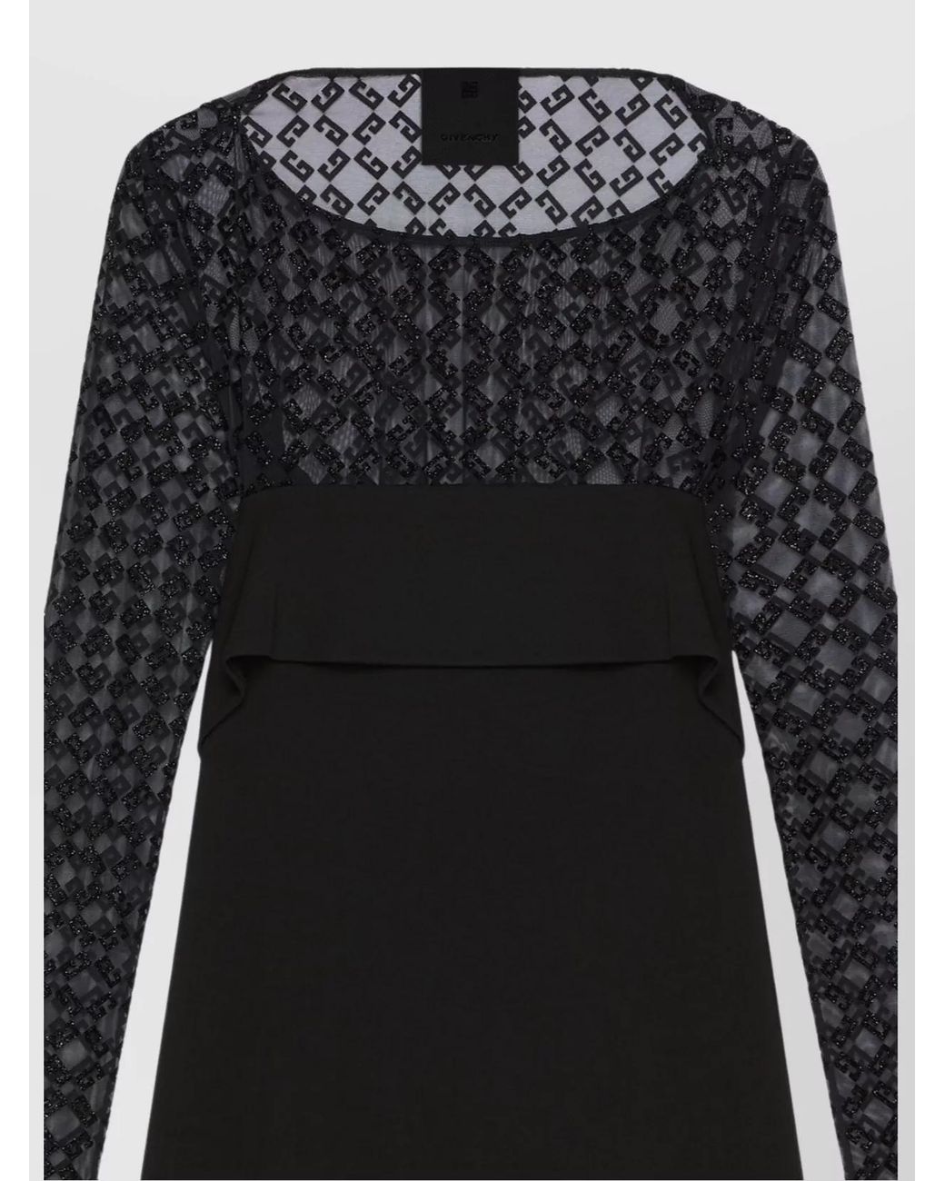 Givenchy Black Draped Tulle Mini Dress