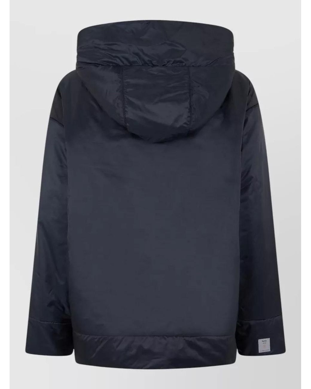 Max Mara Blue Hooded Quilted Parka Coat