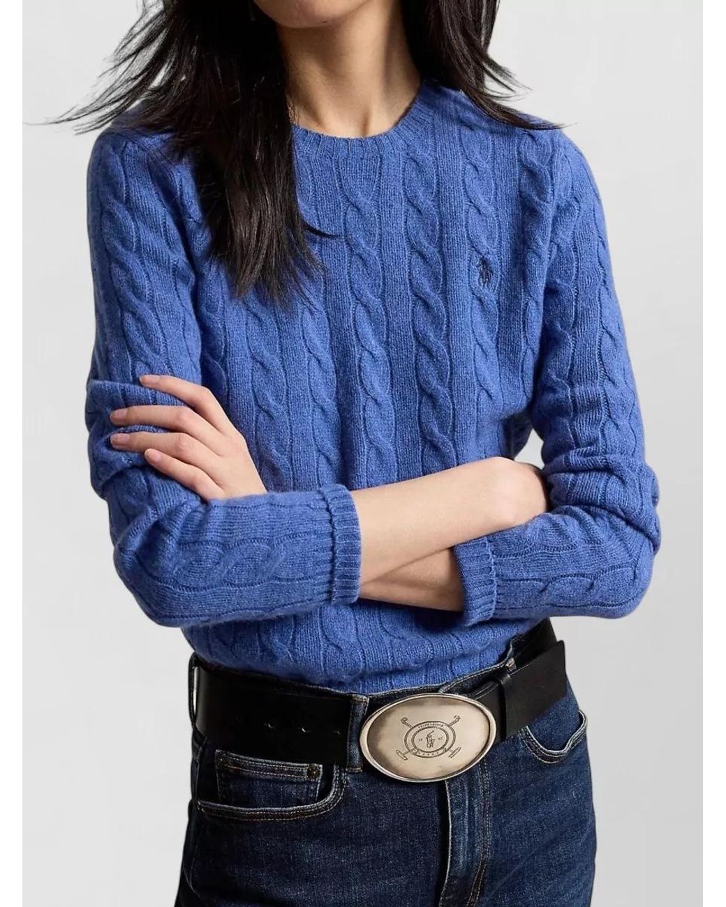 Polo Ralph Lauren Blue Cashmere Wool Long-Sleeve Sweater