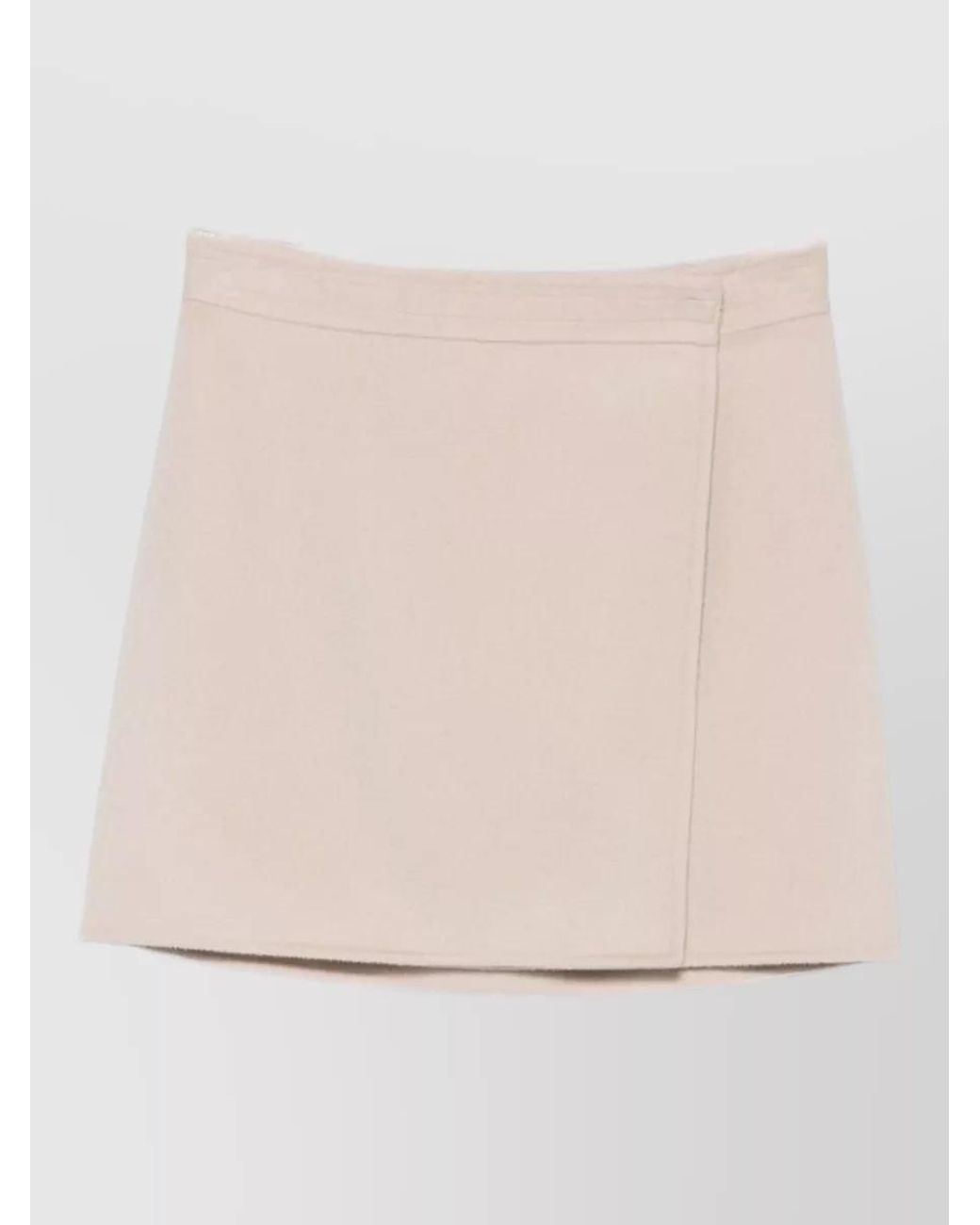 Semicouture Natural Wool High-Rise Straight Skirt