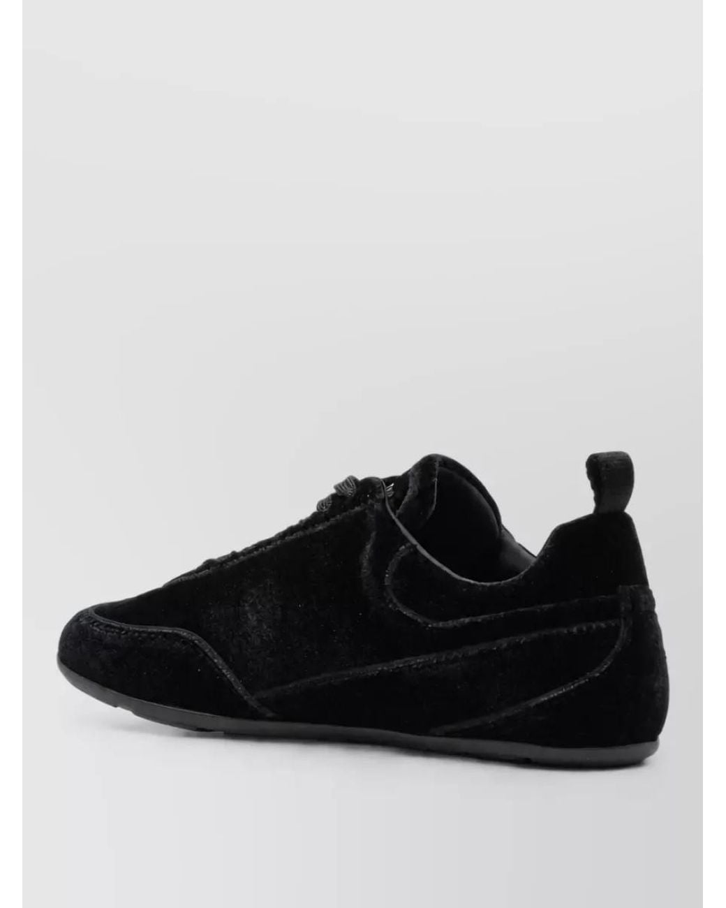 Emporio Armani Black Velvet Lace-Up Sneakers