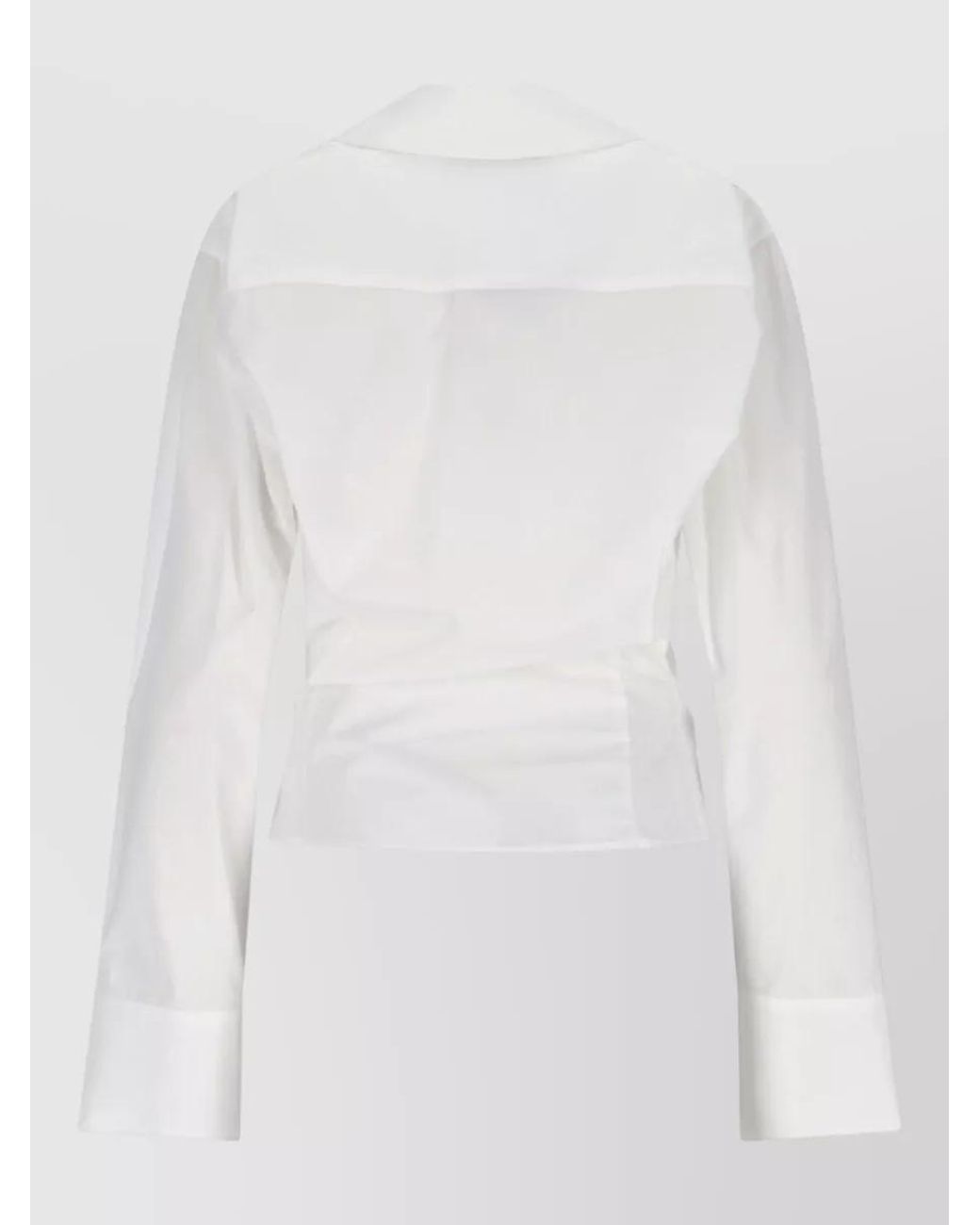 The Attico White Cotton Asymmetric Oversized Long-Sleeve Shirt