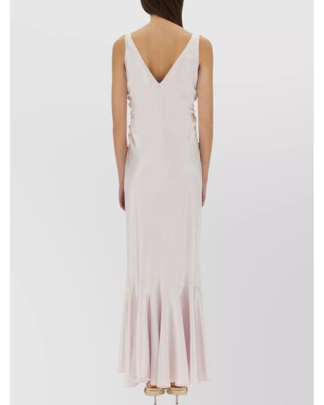 Sportmax White Fitted Maxi Dress