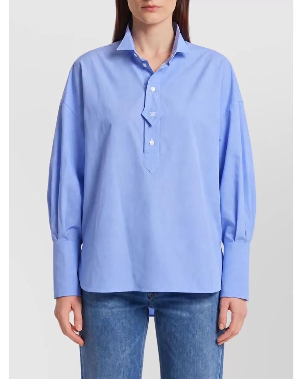 Céline Blue Cotton Poplin Wide-Fit Shirt