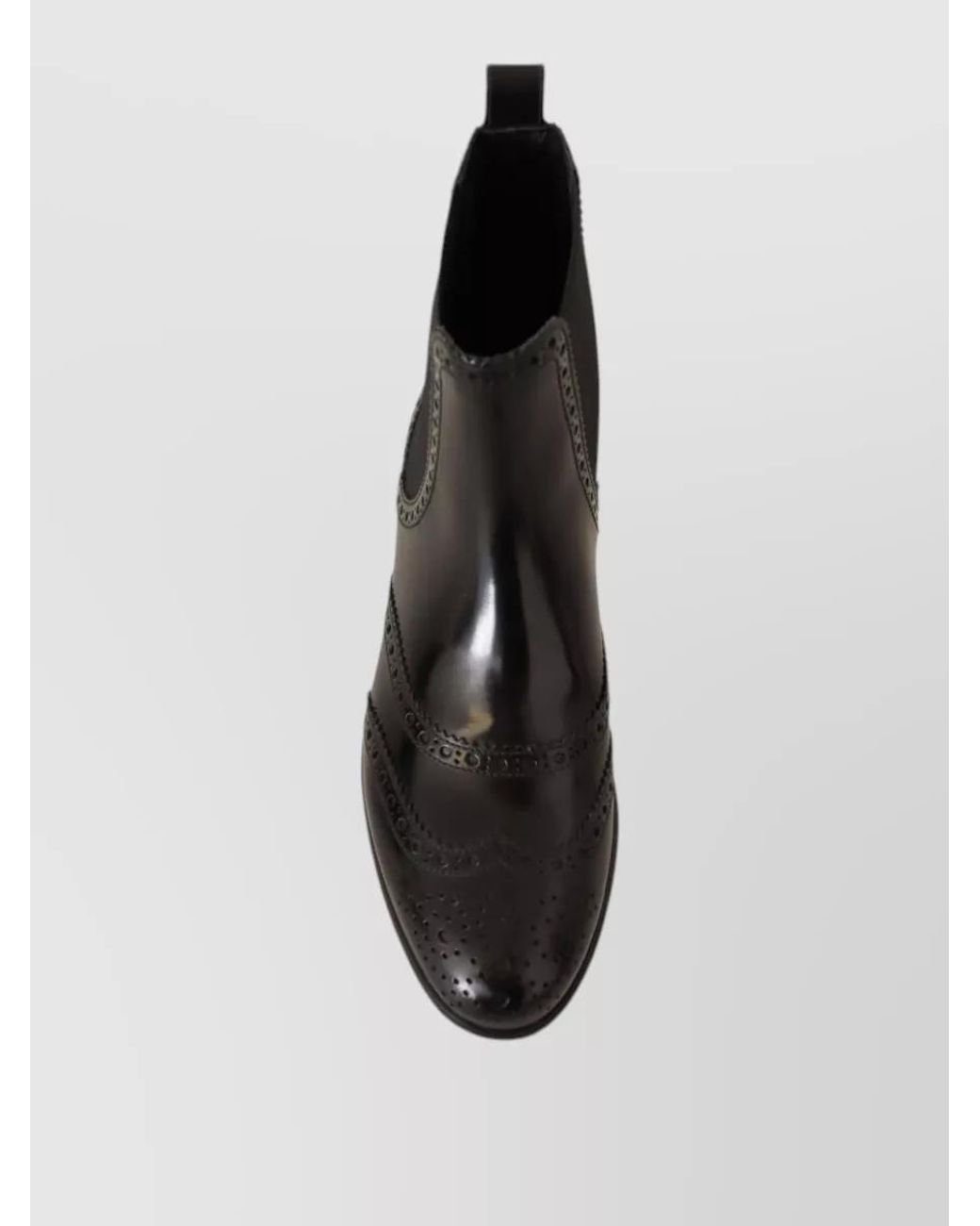 Dolce & Gabbana Black Leather Wingtip Ankle Oxford Boots