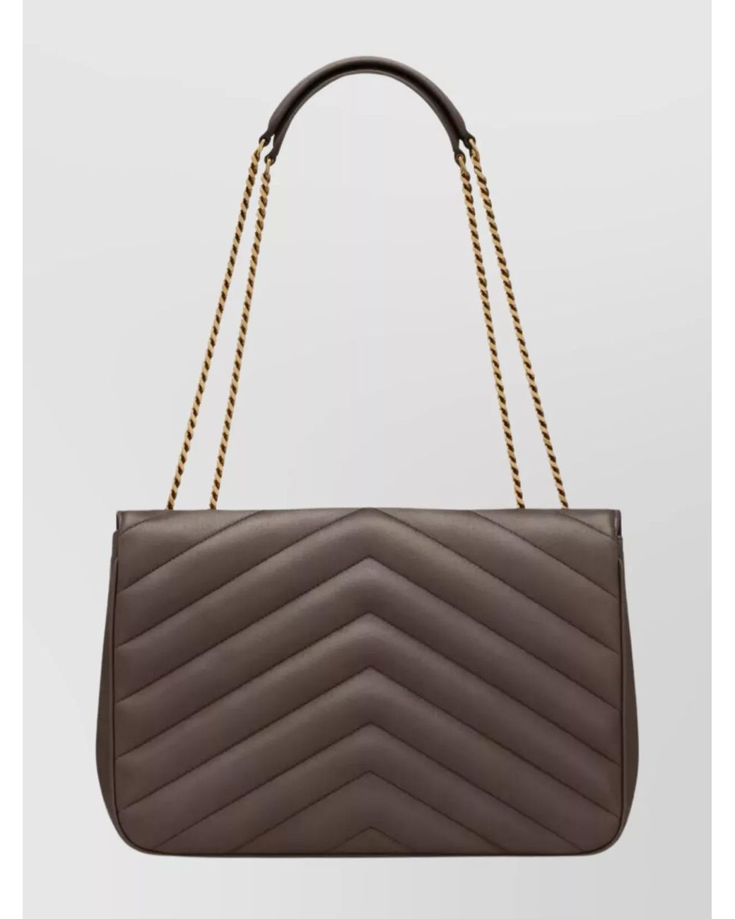 Saint Laurent Gray Loulou Large Leather Shoulder Bag
