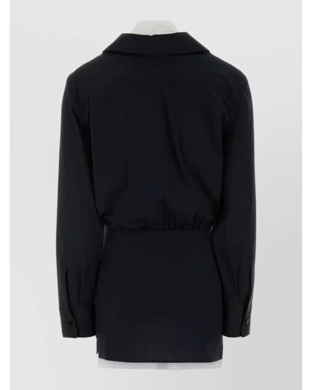 The Attico Black Stretch Poplin Mini Dress