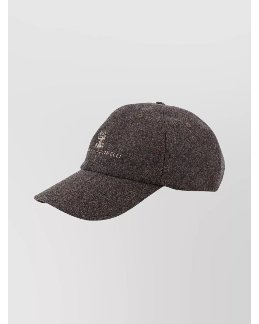 Brunello Cucinelli Gray Wool Baseball Cap for men