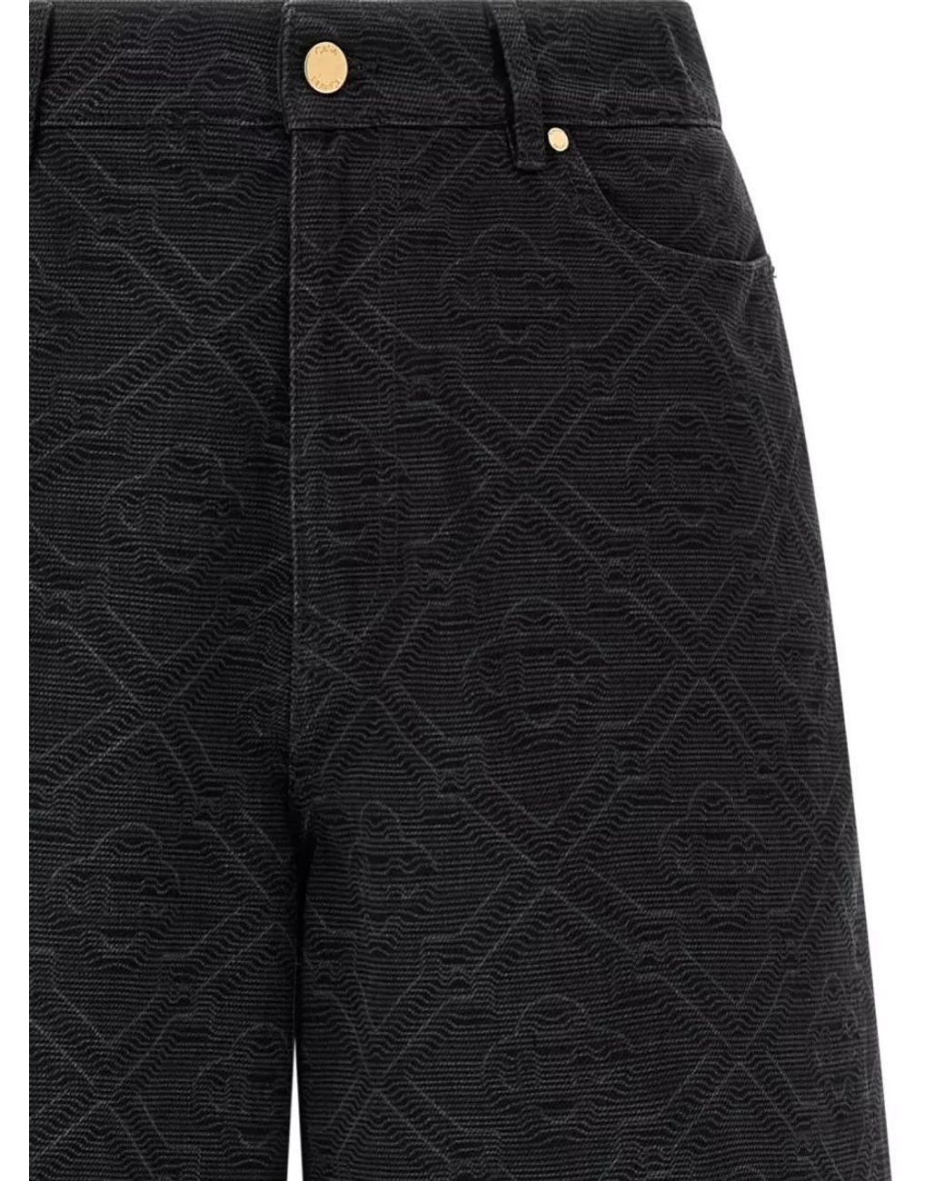 Casablanca Black Laser Monogram Denim Bermuda Shorts for men