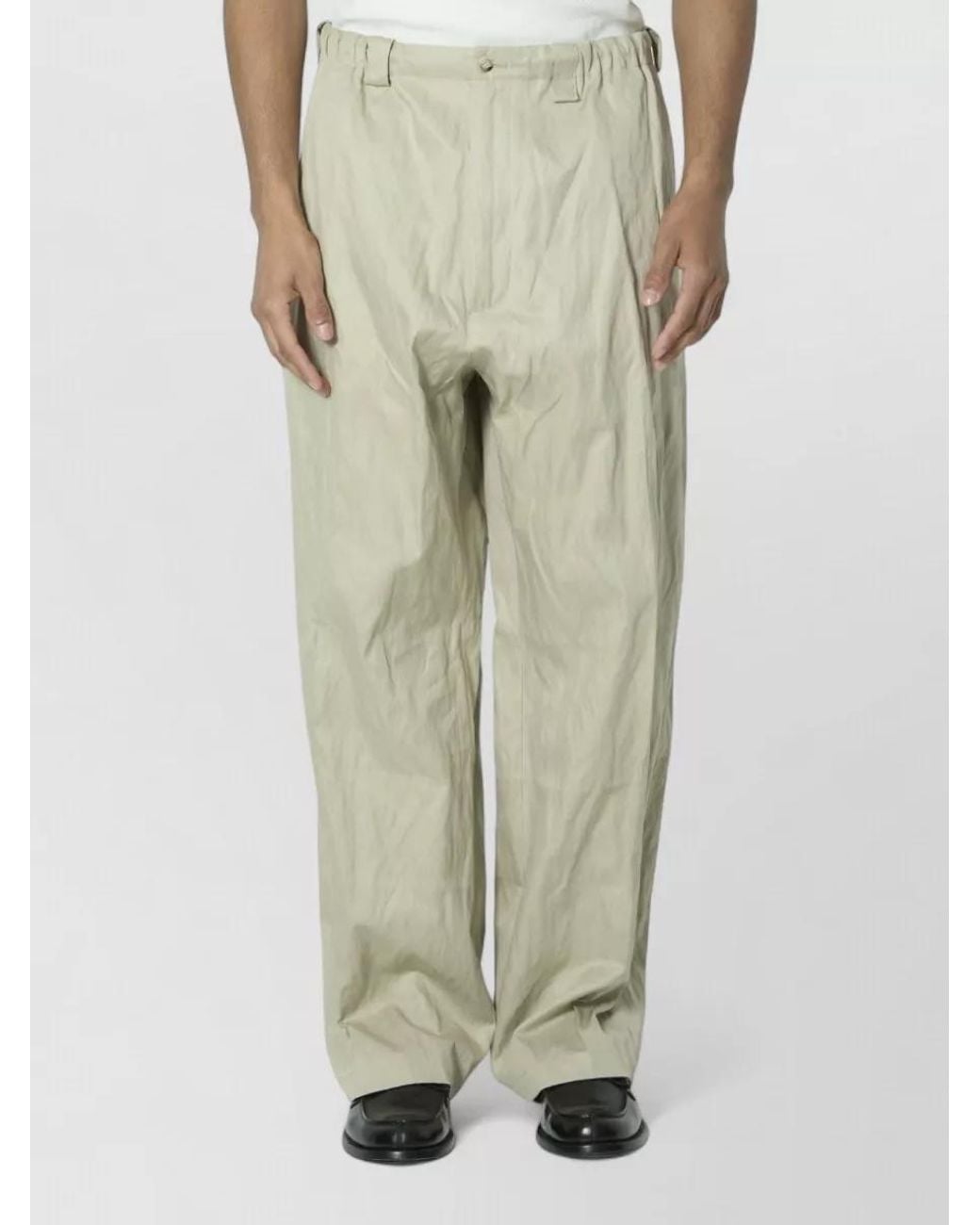 Willy Chavarria Natural Mid-Rise Wide-Leg Oversized Trousers for men
