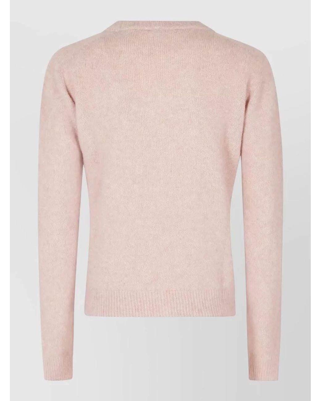 Roberto Collina Pink Cashmere Silk Crew-Neck Long-Sleeve Sweatshirt
