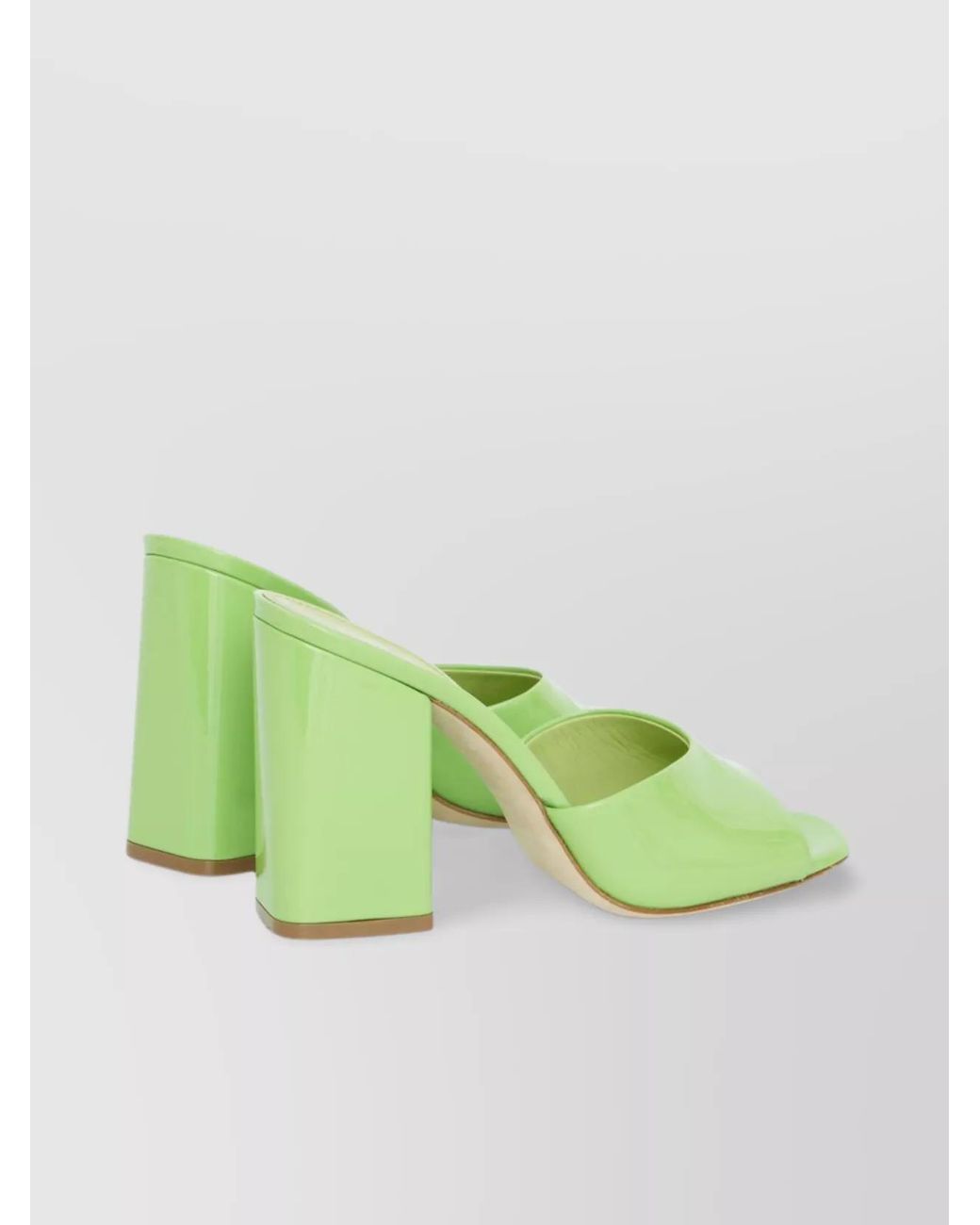 Paris Texas Green Patent Leather Block Heel Sandals