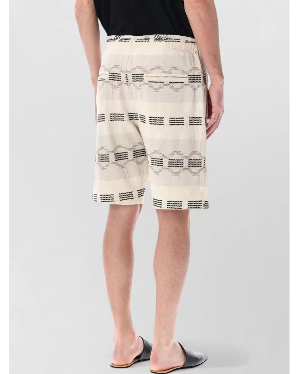 Isabel Marant Natural Striped Jacquard Knee-Length Deck Shorts for men