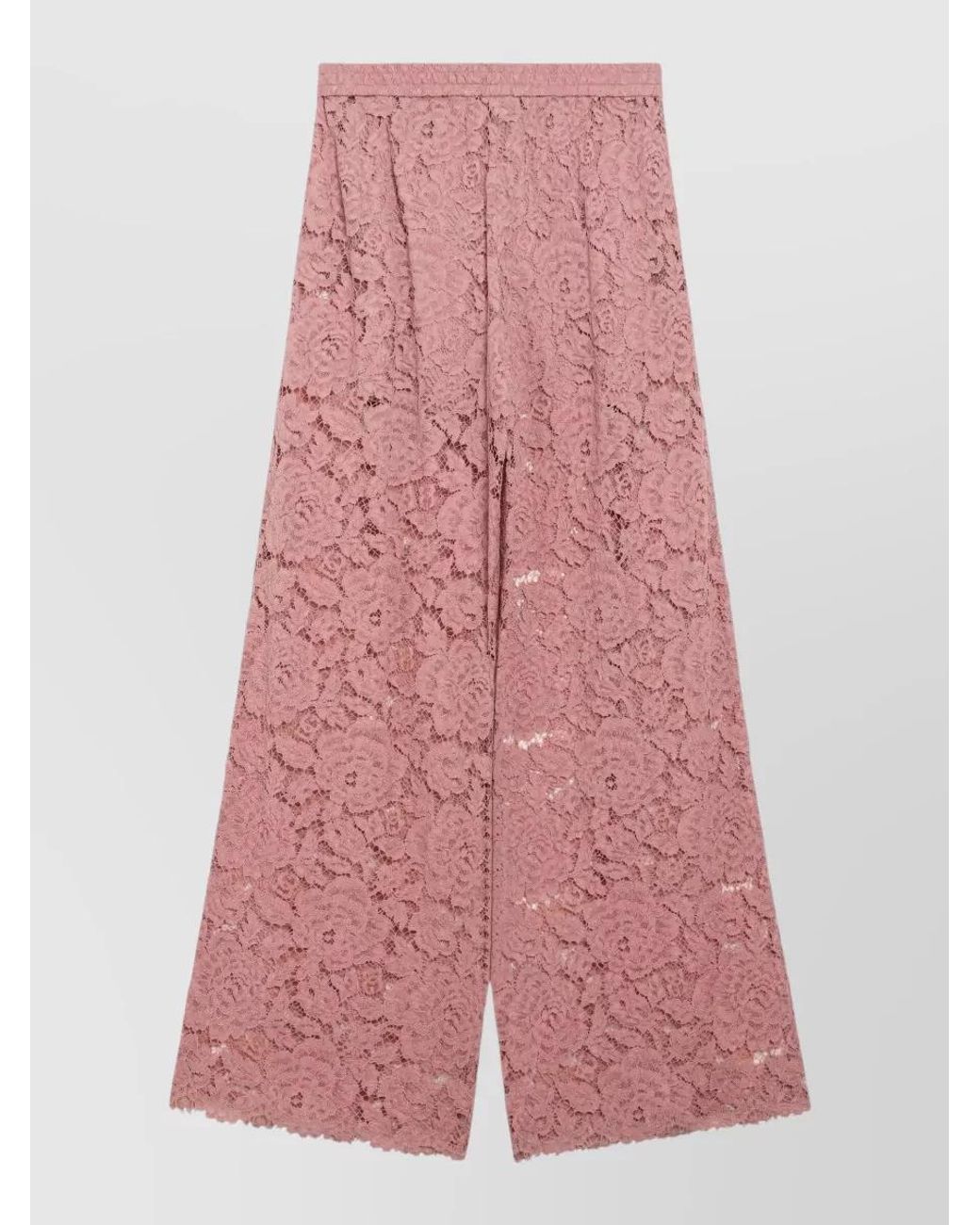 Dolce & Gabbana Pink Lace Tailored Shorts