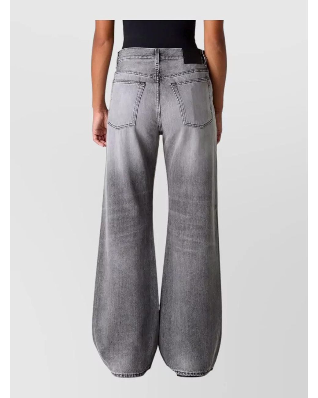 Acne Gray Wide-Leg Denim Jeans