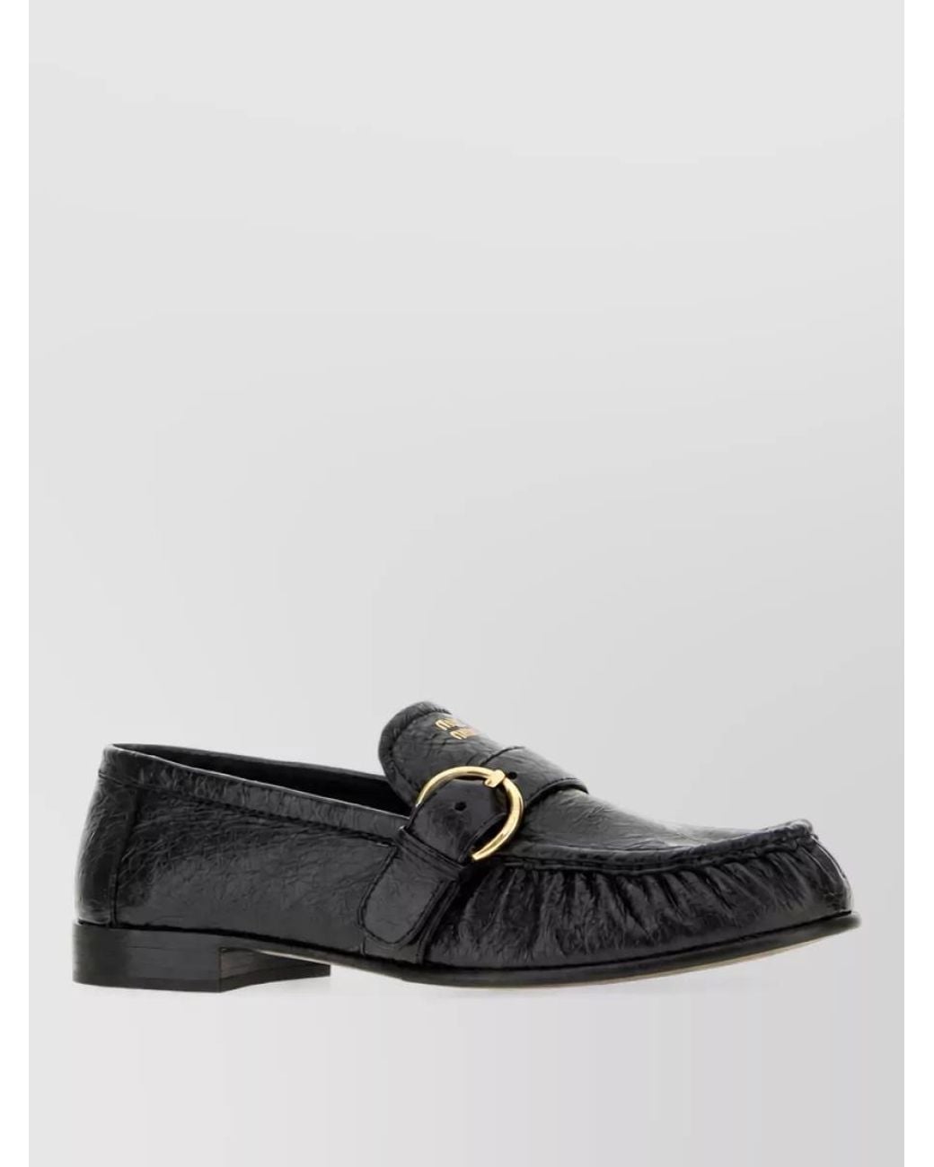 Miu Miu Black Leather Loafers