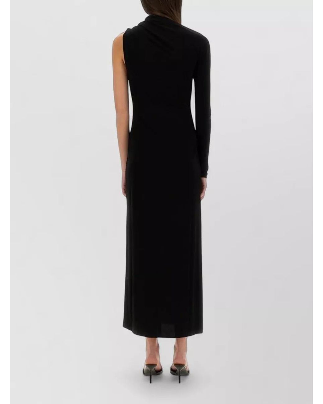 Courreges Black One-Shoulder Maxi Dress