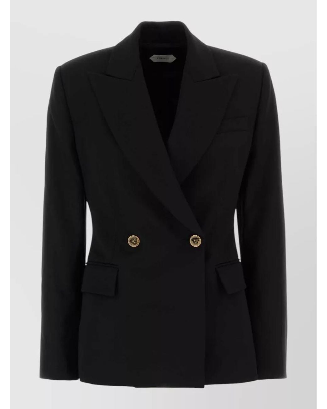 Versace Black Virgin Wool Blazer
