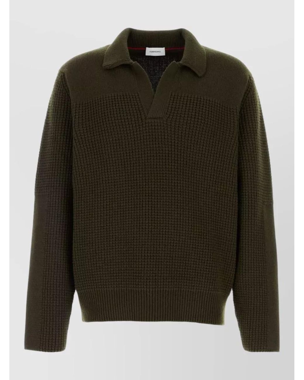 Ferragamo Green Virgin Wool Sweater for men