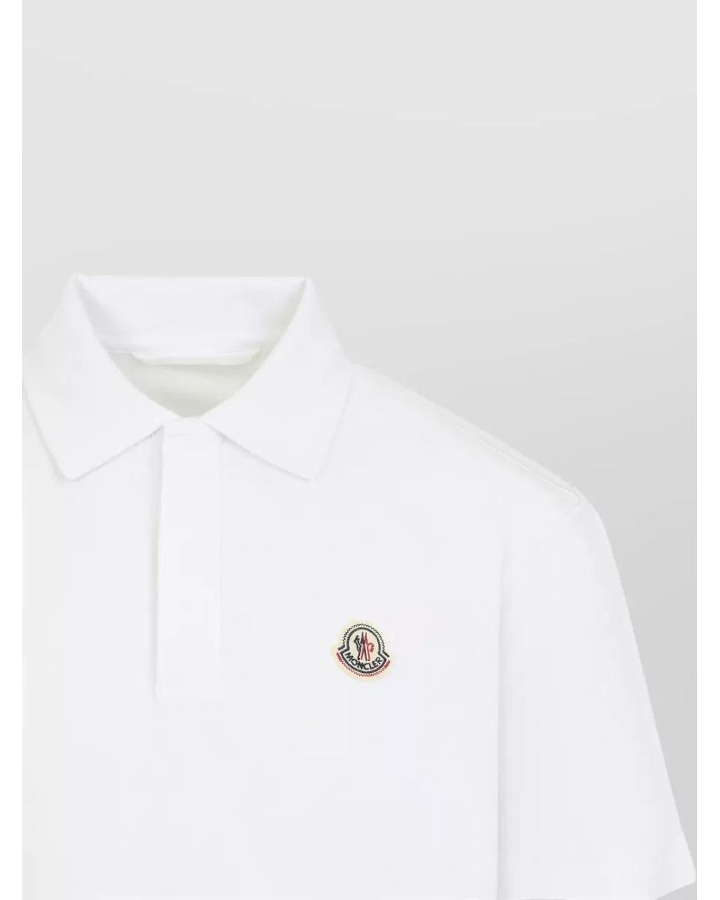 Moncler White Short-Sleeve Polo Shirt for men