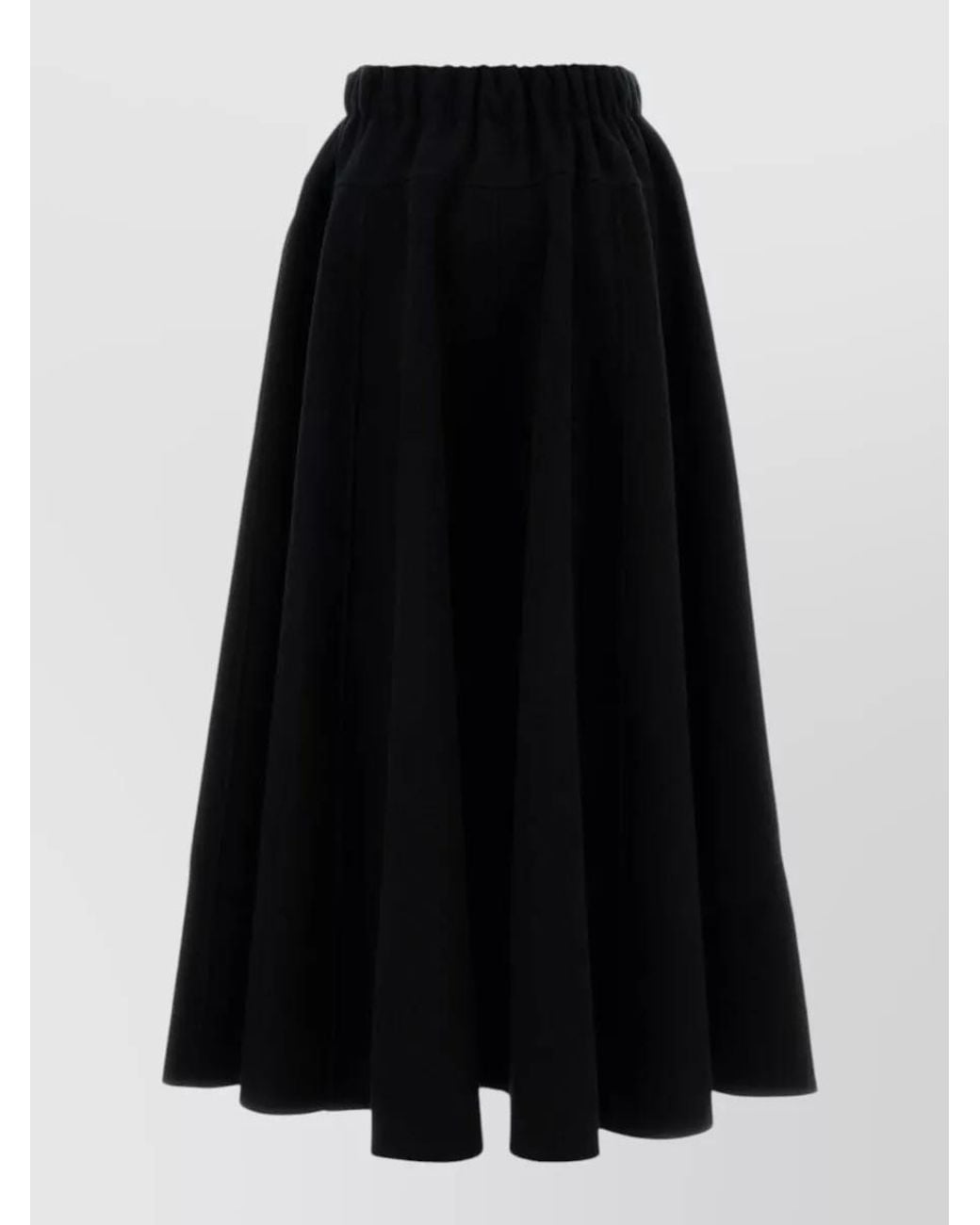 Extreme Cashmere Black Wool Cashmere Full Skirt