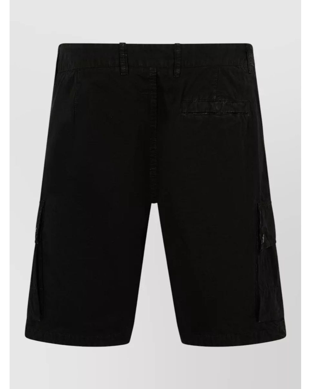 Stone Island Black Cotton Cargo Shorts for men