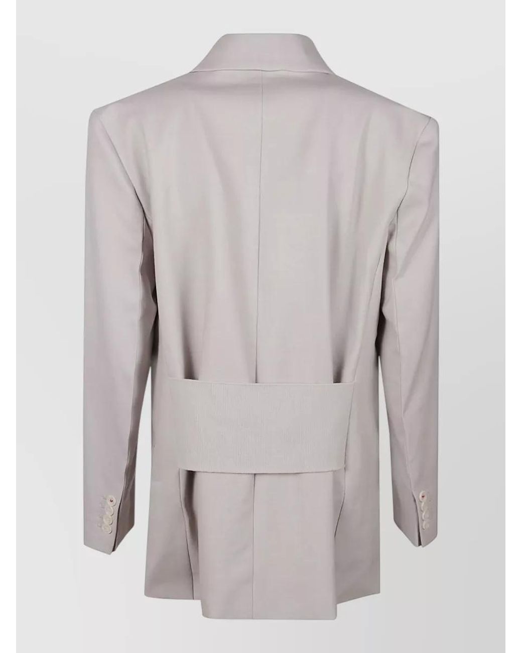 Victoria Beckham Gray Relaxed Double-Breasted Blazer