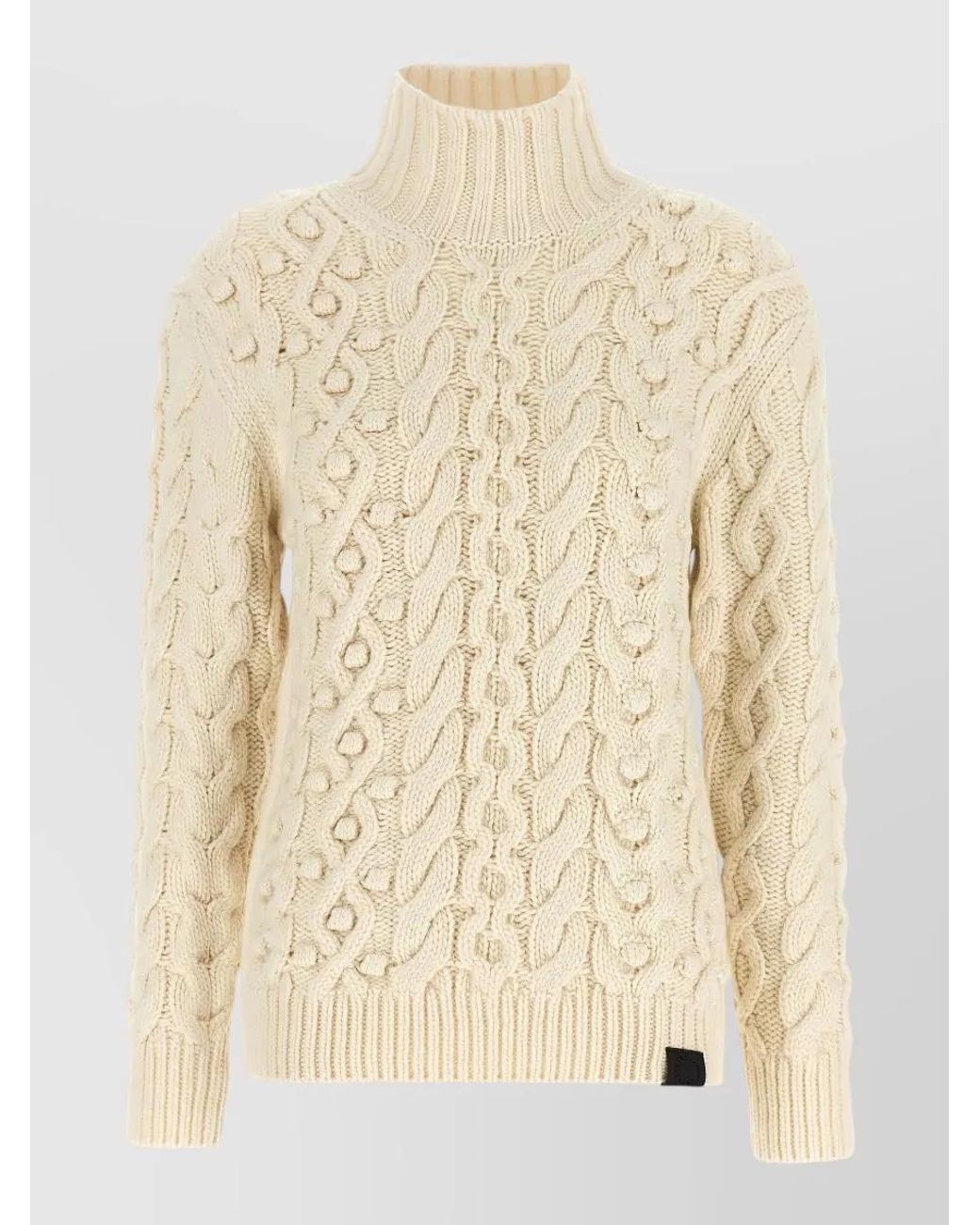Stella McCartney Natural Virgin Wool Cable-Knit Turtleneck Jumper