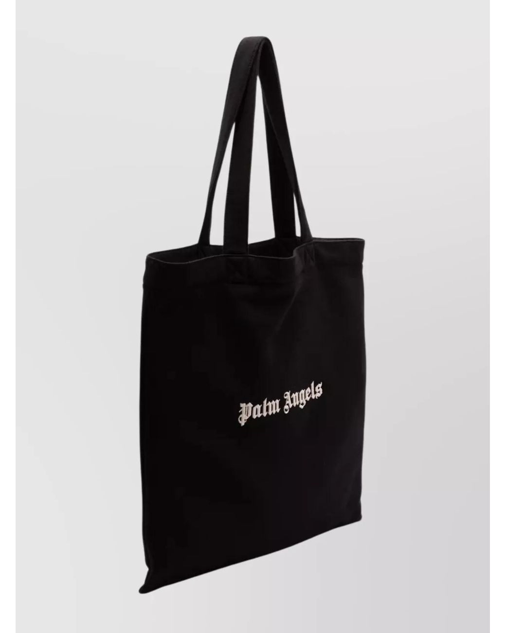 Palm Angels Black Cotton Logo-Embroidered Tote Bag for men