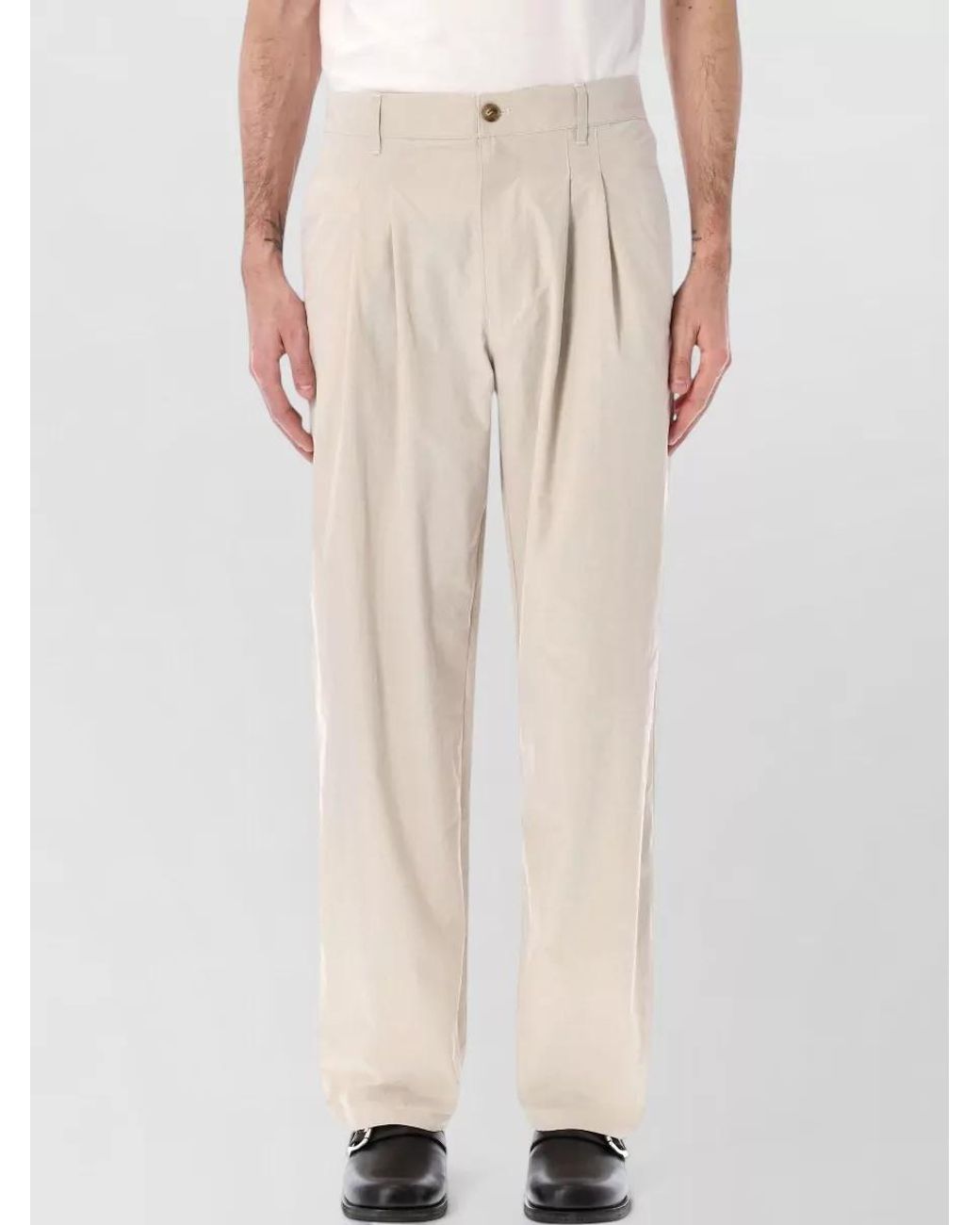 Isabel Marant Natural Pleated Loose Fit Trousers for men