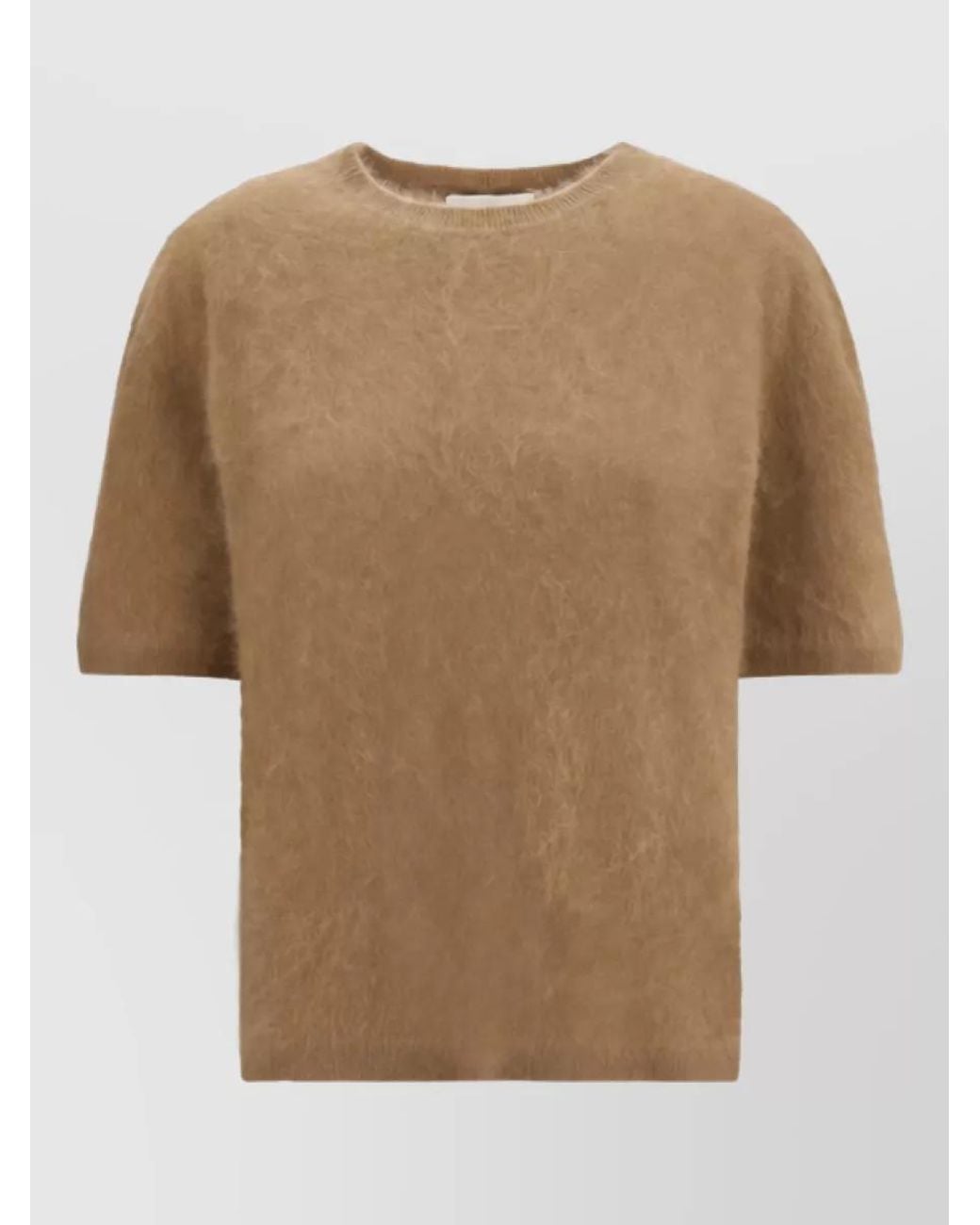 Lisa Yang Natural Cashmere Relaxed-Fit Short-Sleeve Sweater