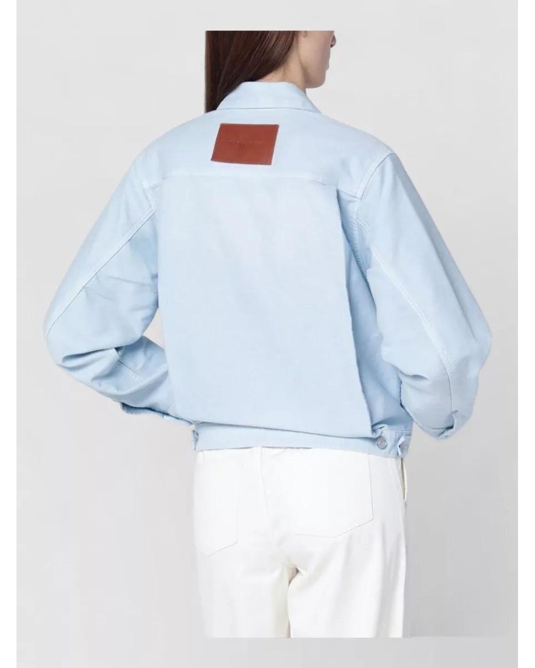 Victoria Beckham Blue Denim Single Breasted Coat