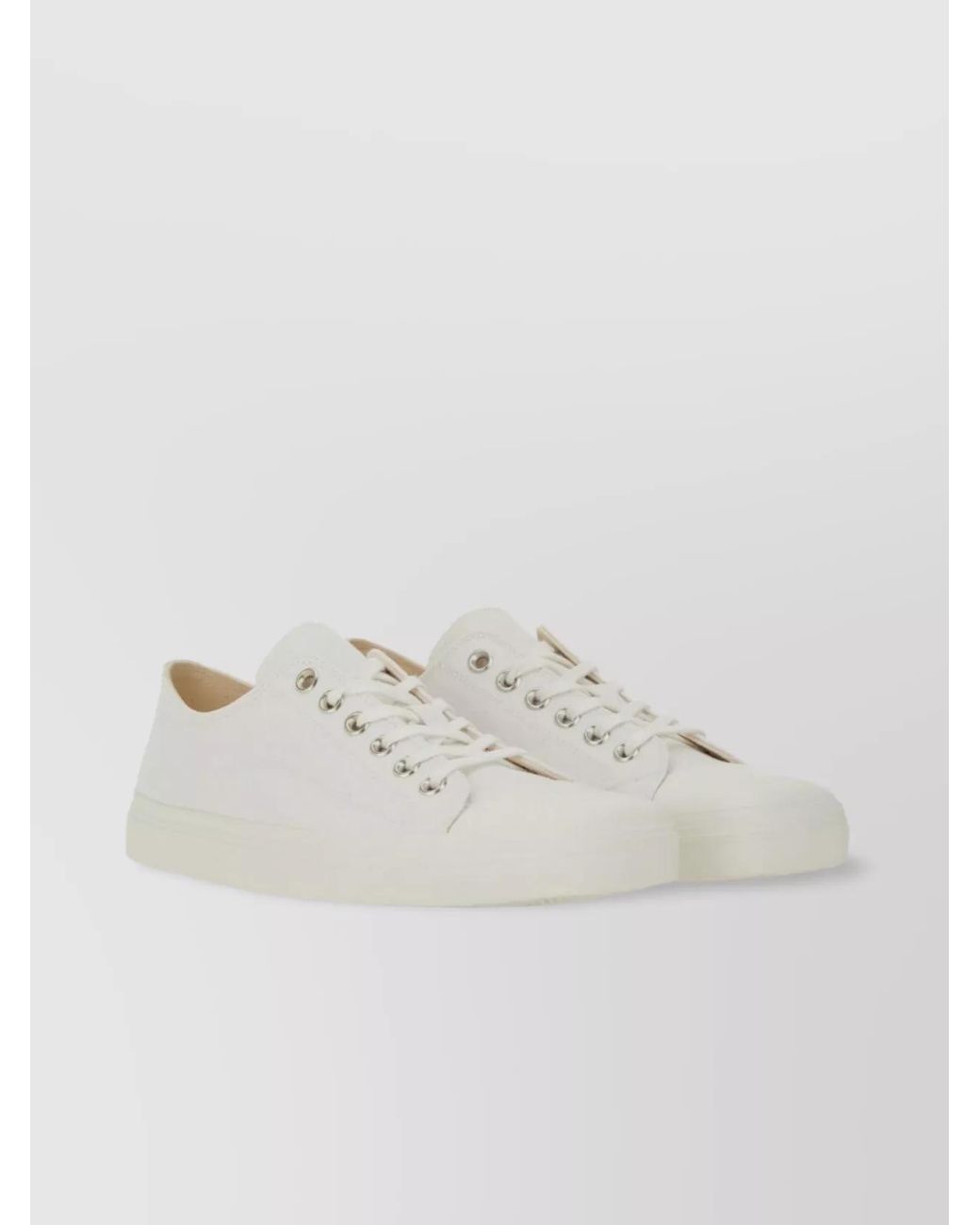 Moschino White Leather Edge Low-Top Sneakers for men