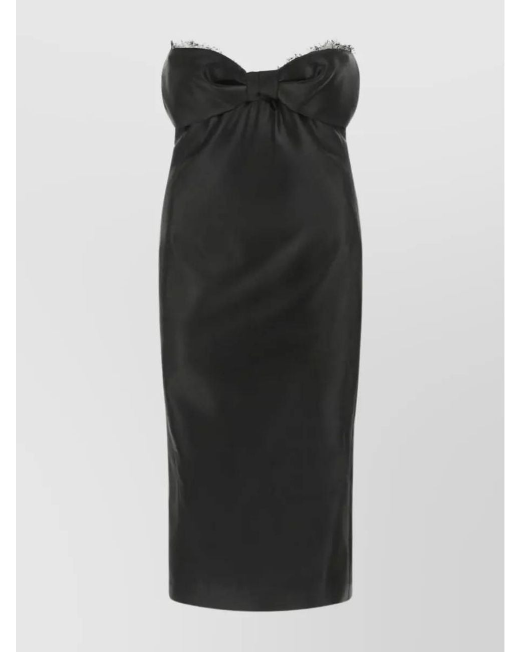 Saint Laurent Black Satin Mini Dress