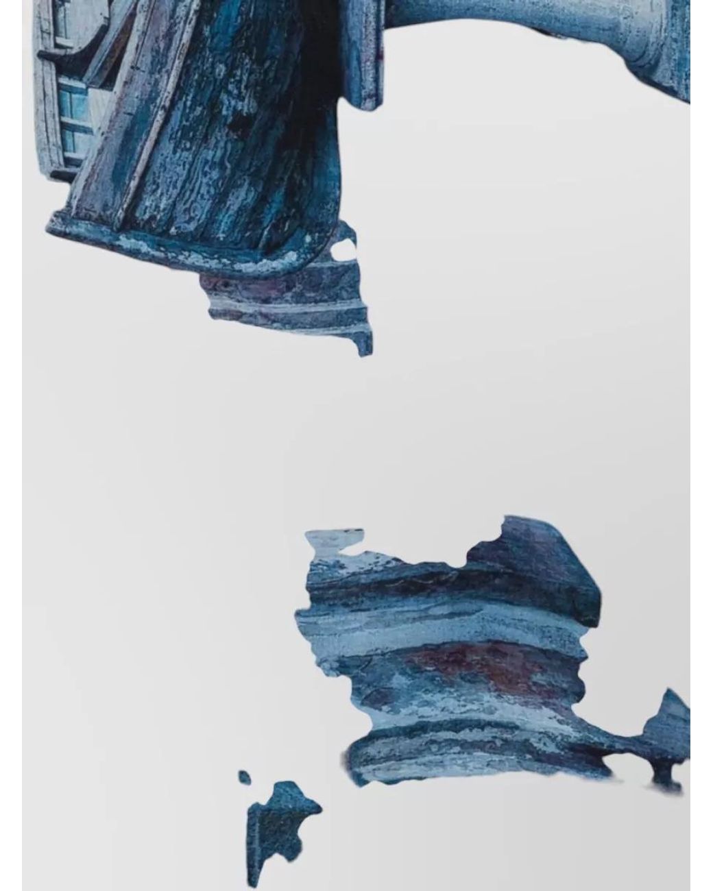 Faliero Sarti Blue Modal Cashmere Graphic Print Frayed-Edge Scarf