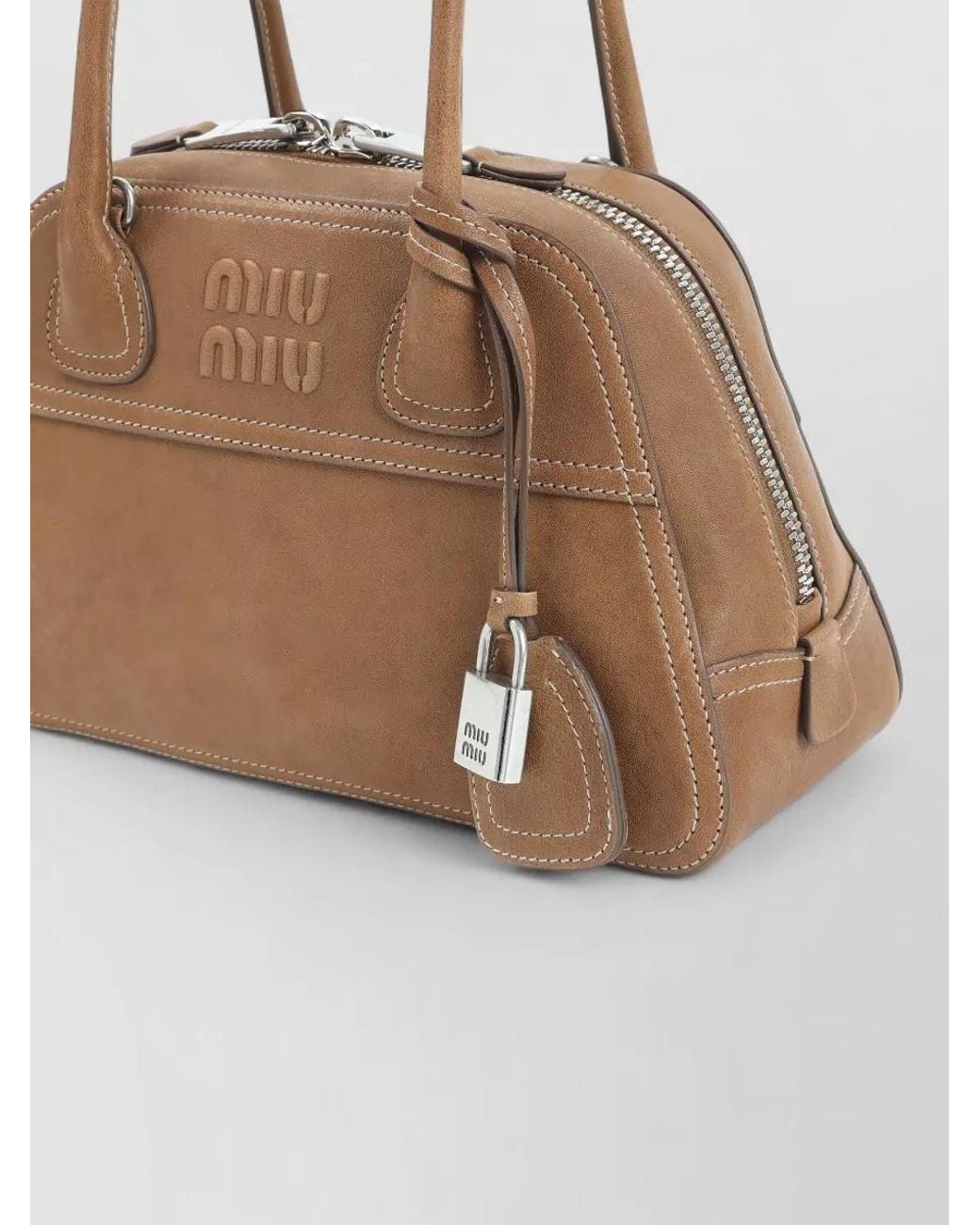 Miu Miu Natural Na Lamb Leather Shoulder Bag