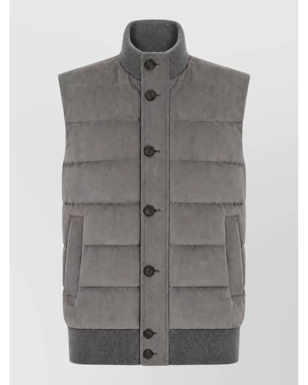 Peserico Gray Puffer Coat for men