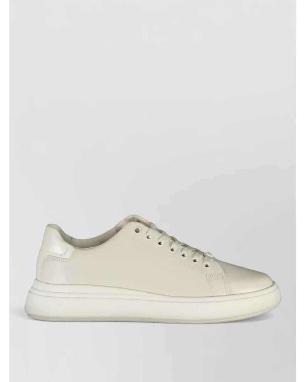 Calvin Klein Natural Leather Low-Top Sneakers