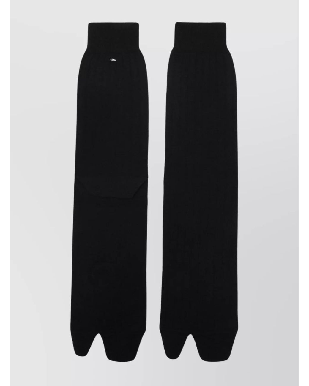 Maison Margiela Black Wool Ribbed Crew Tabi Socks for men