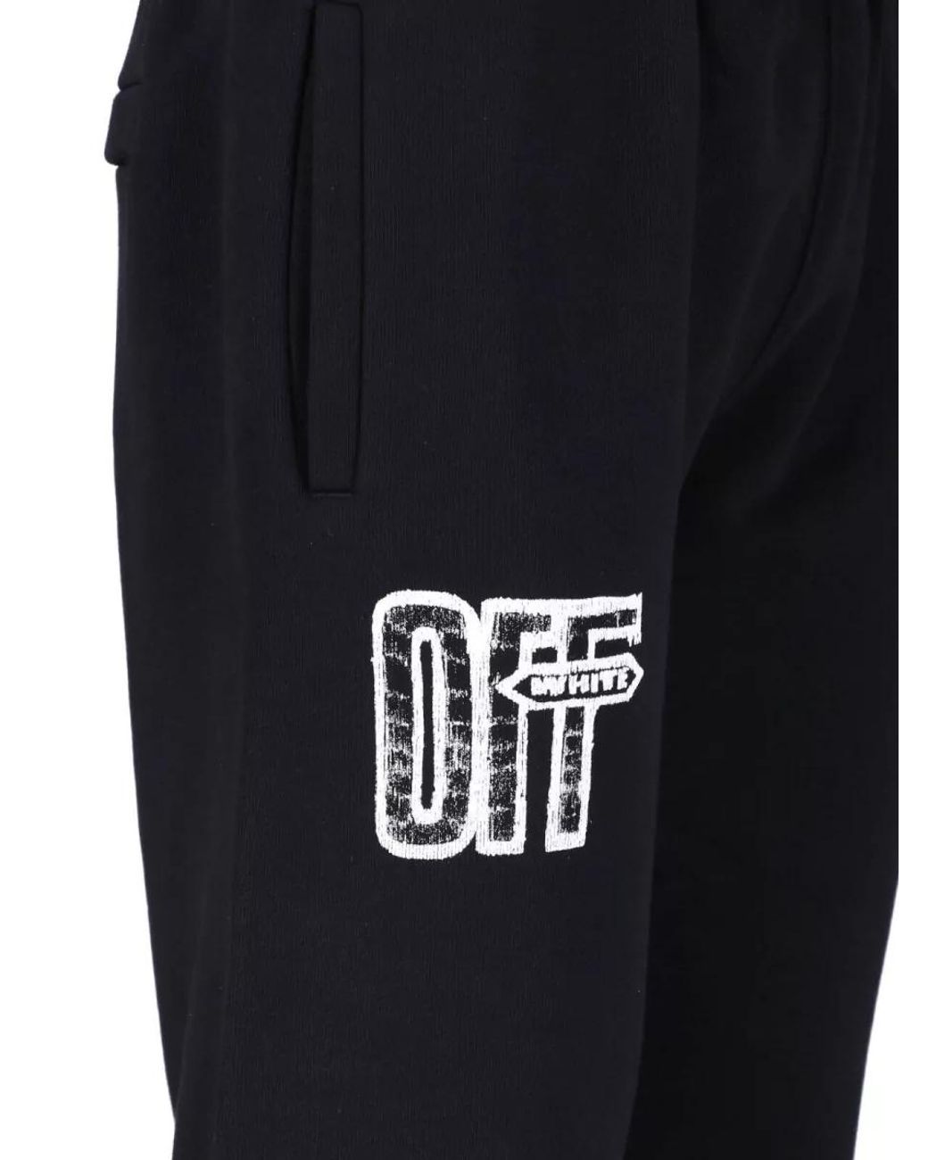 Off-White c/o Virgil Abloh Black Cotton Logo Print Track Pants for men