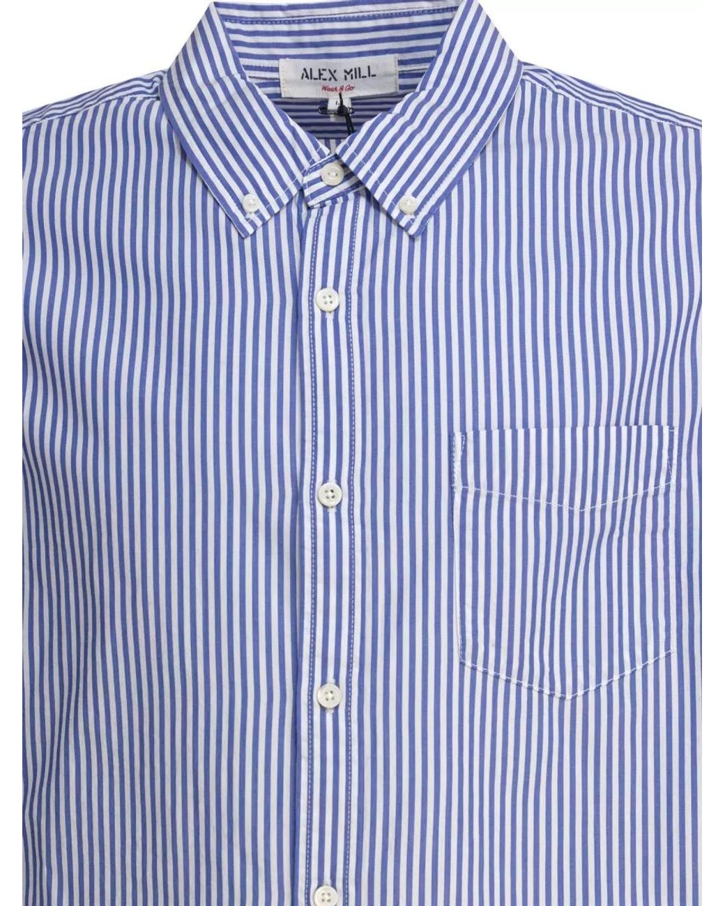 Alex Mill Blue Striped Cotton Shirt for men