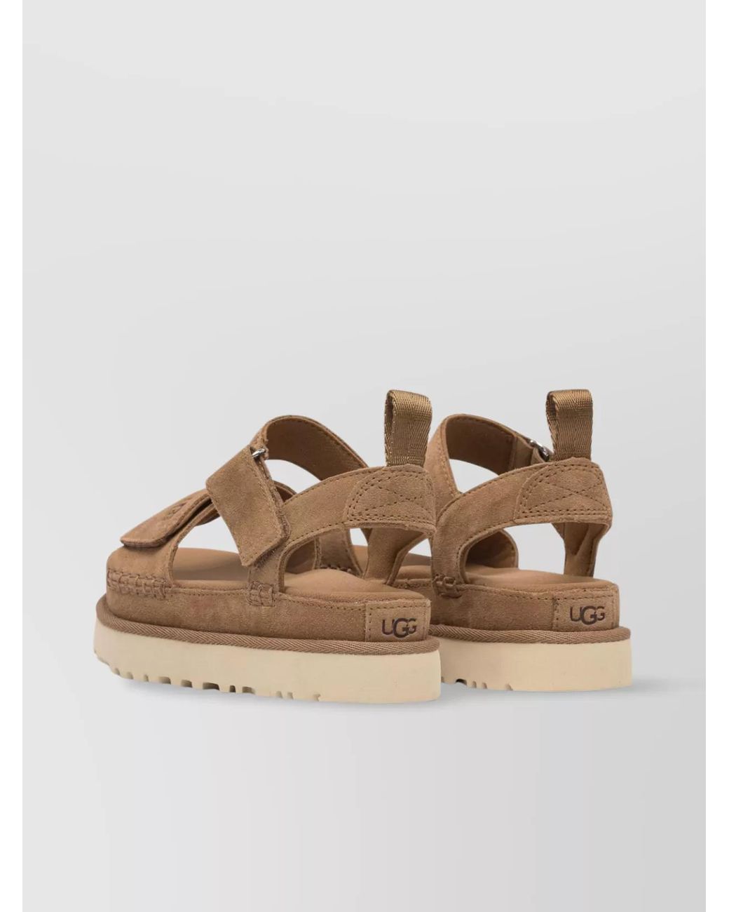 Ugg Natural Leather Touch-Strap Flatform Sandals