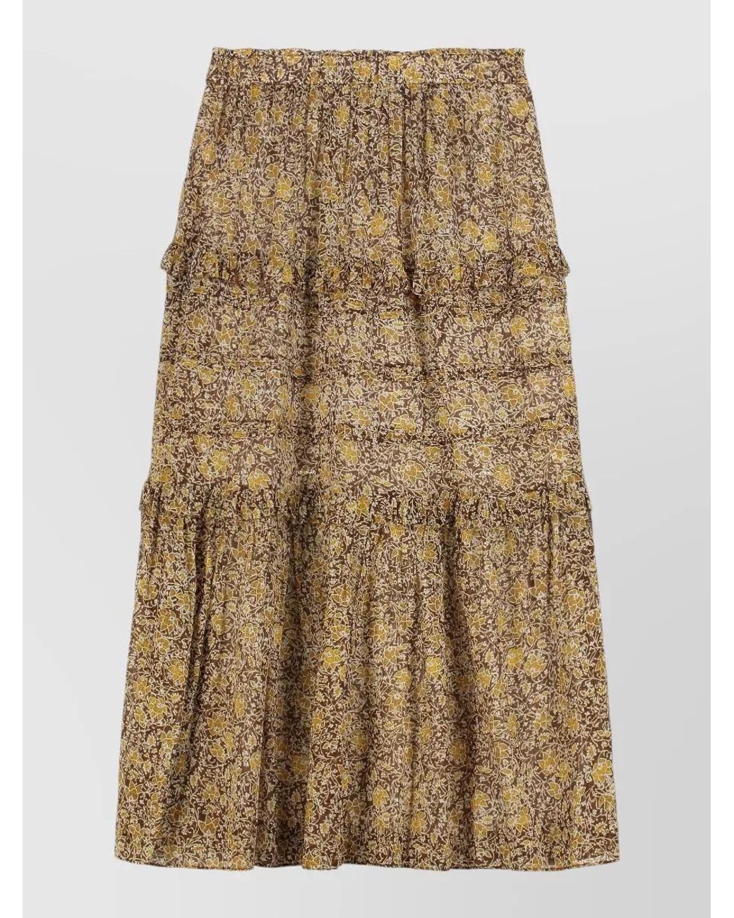Isabel Marant Natural Floral-Print Cotton Maxi Skirt
