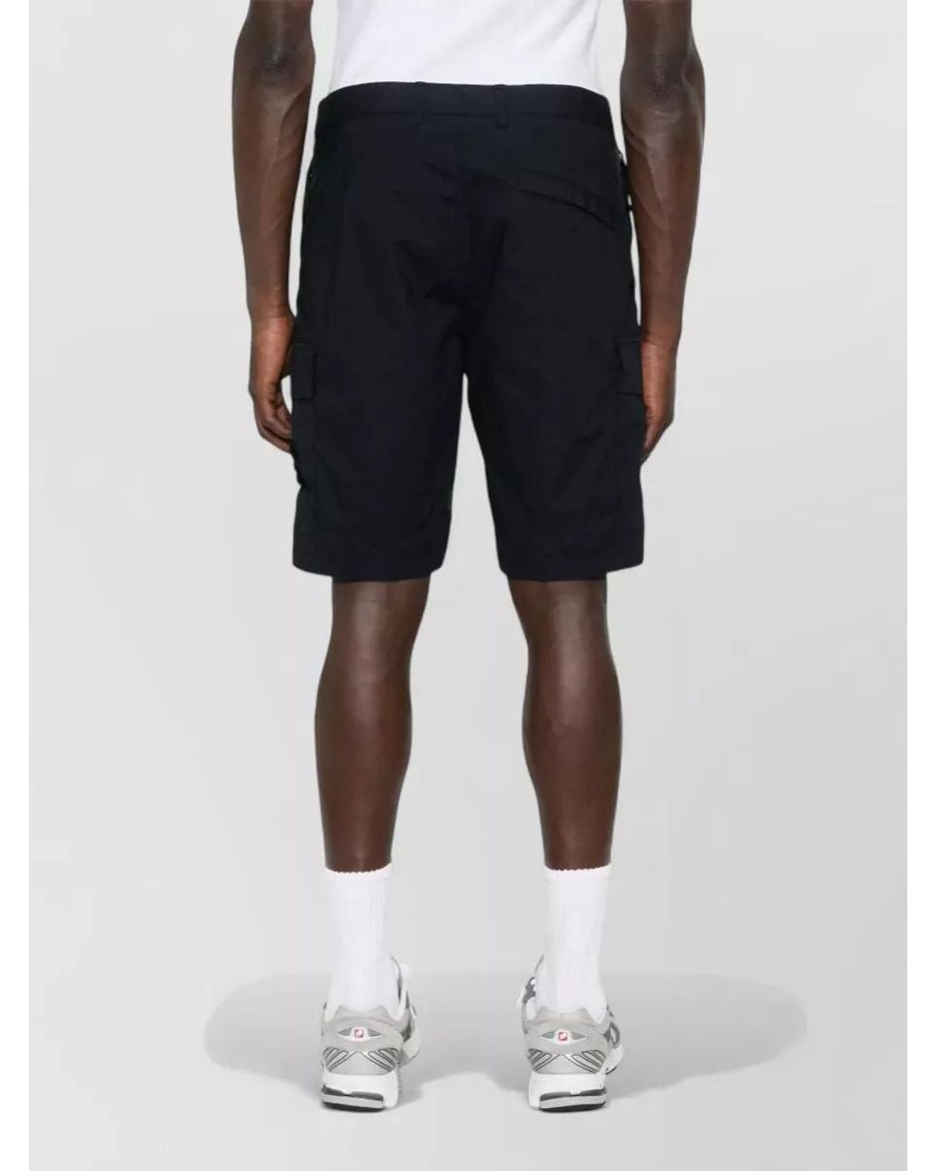 Stone Island Blue Regular-Fit Cotton Cargo Bermuda Shorts for men