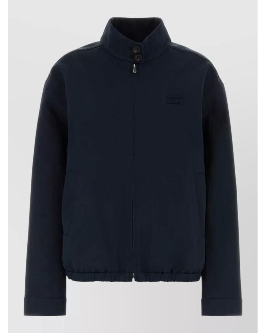 Miu Miu Blue Cotton Single-Breasted Coat