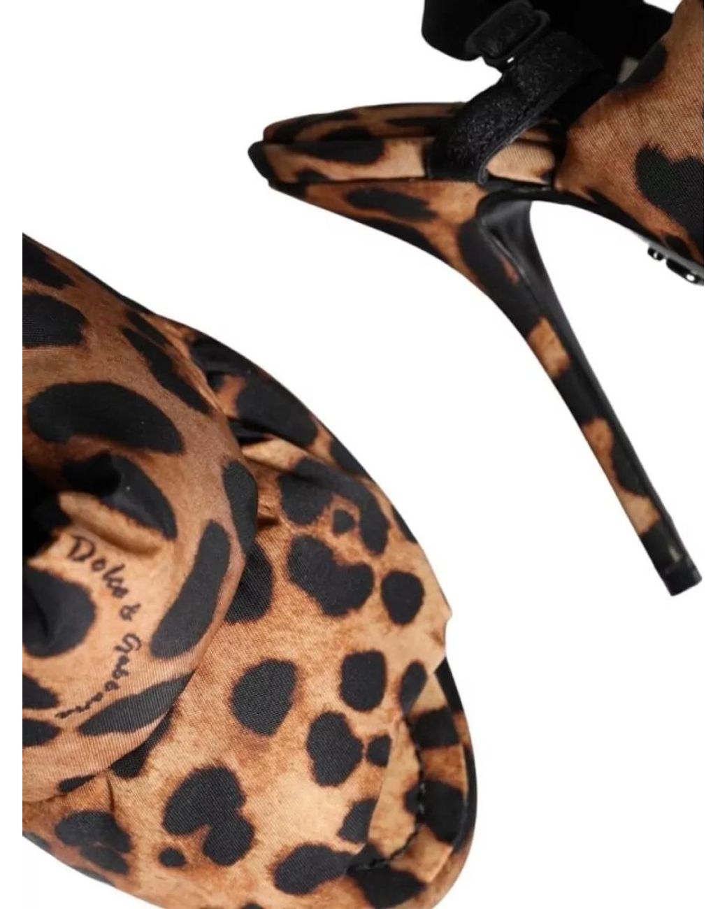 Dolce & Gabbana Brown Leopard-Print Slingback Sandals