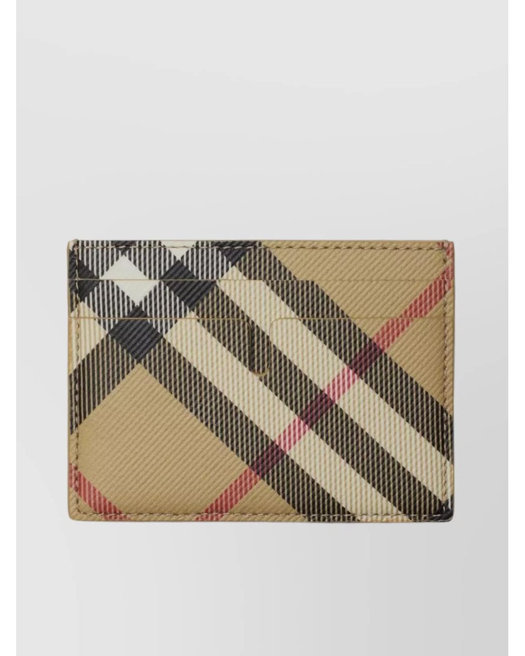 Burberry Natural Checked Card Holder