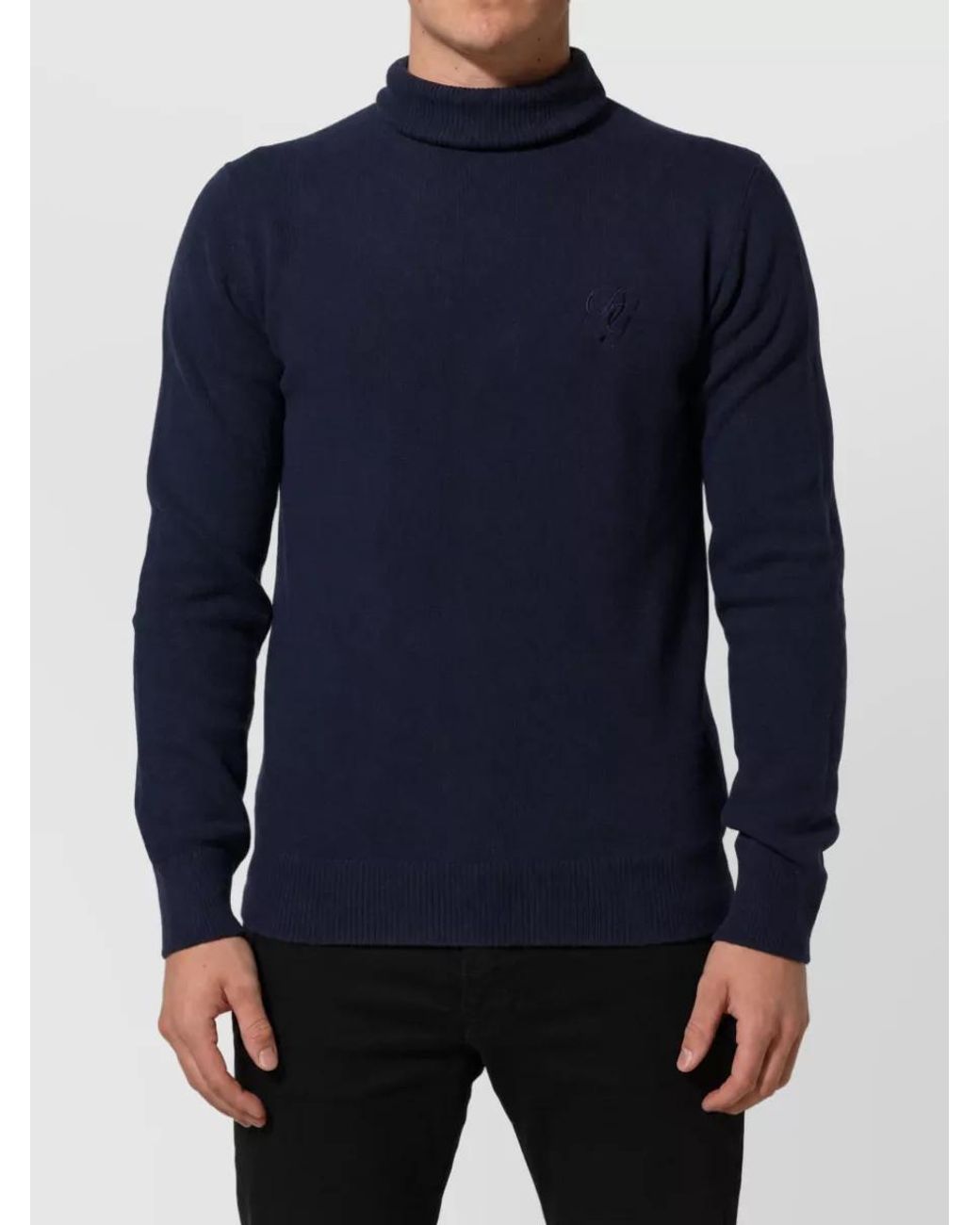 Dolce & Gabbana Blue Cashmere Wool Knit Turtleneck Sweater for men