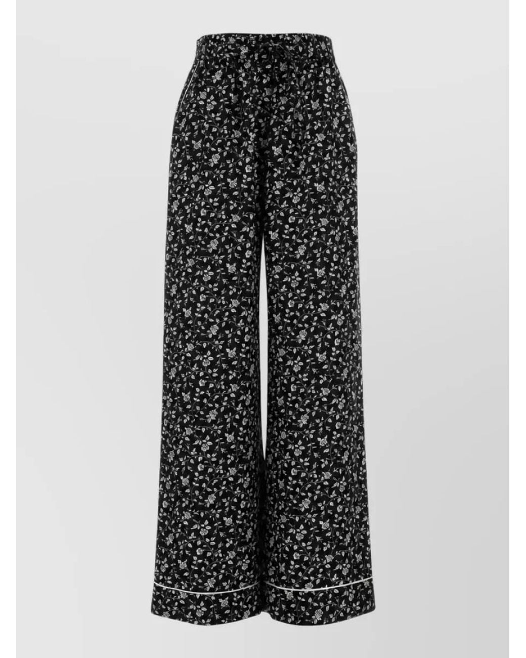 Dolce & Gabbana Black Silk Printed Pyjama Trousers