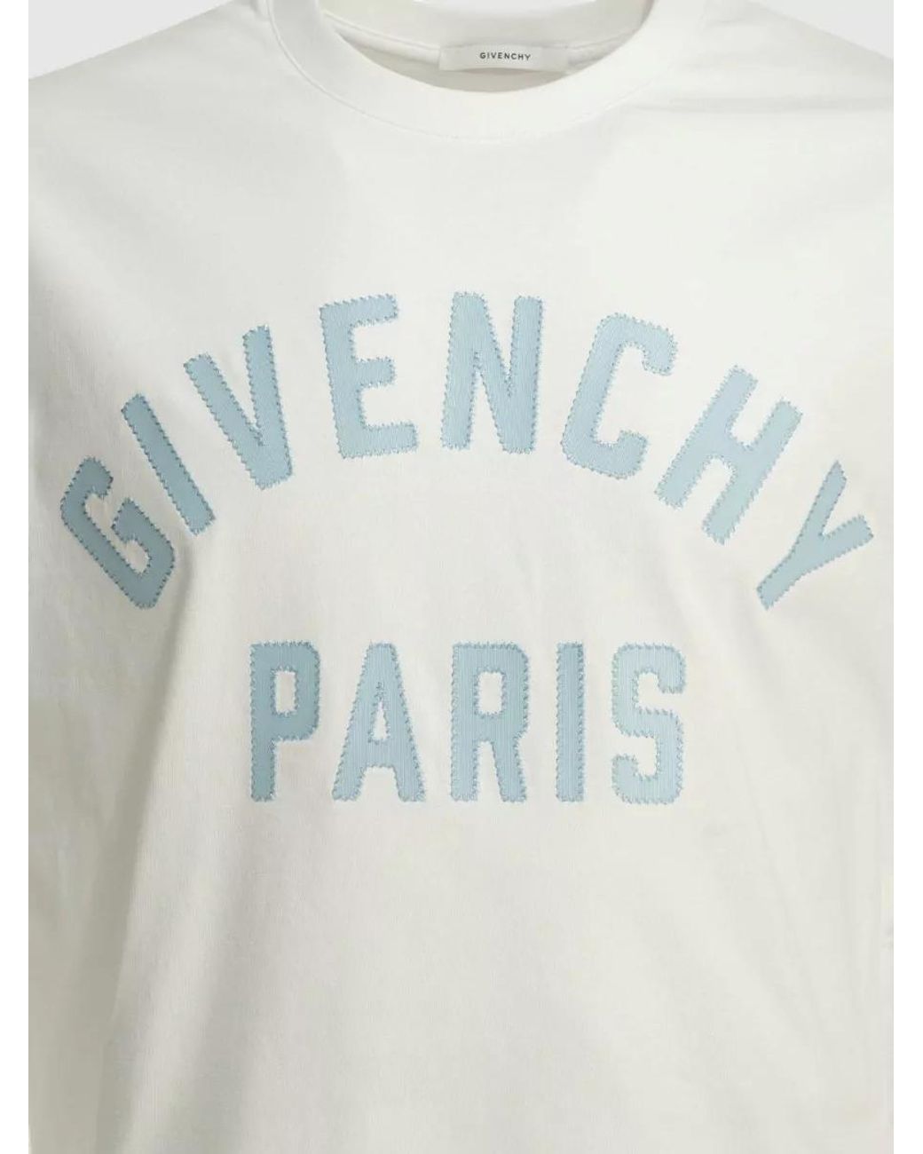 Givenchy White Cotton Logo-Print Crew-Neck T-Shirt for men